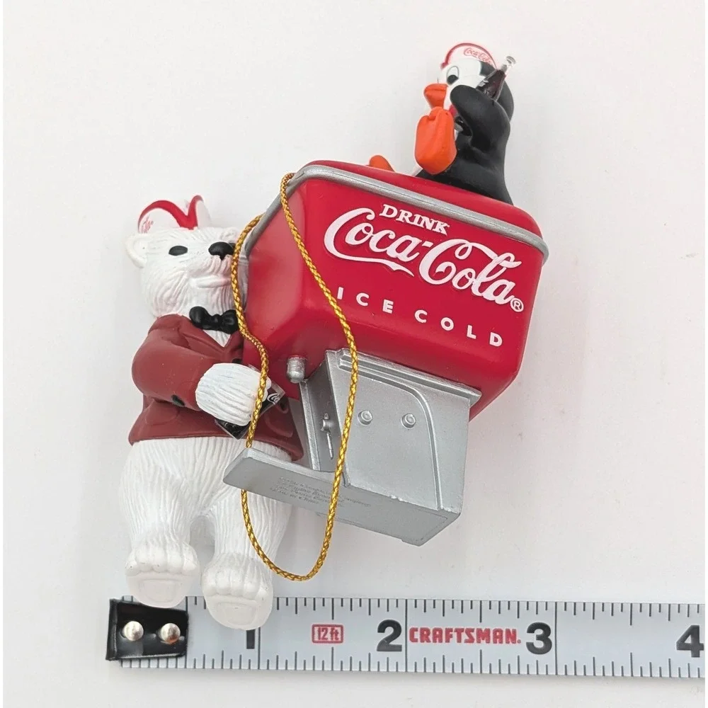 Coca-Cola Polar Bear Penguin Soda Fountain Ornament Trim A Tree Cavanagh Box